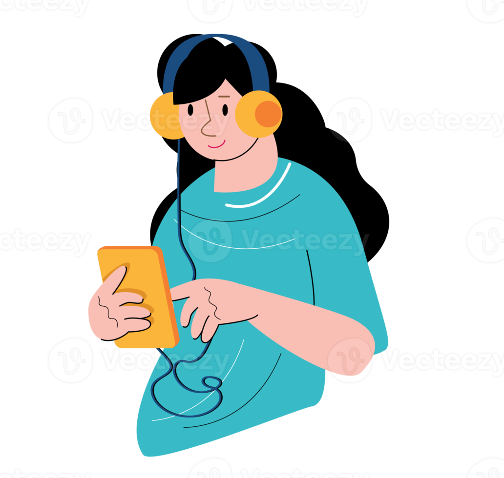 character people listening to music png