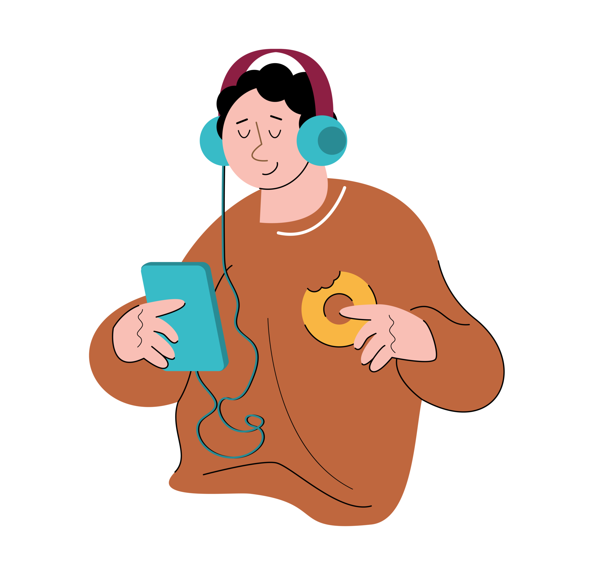 Karakter Mensen Luisteren Naar Muziek 17221648 PNG circa-1955-sina-maria-walls-listening-to-some-classical-music-in-her