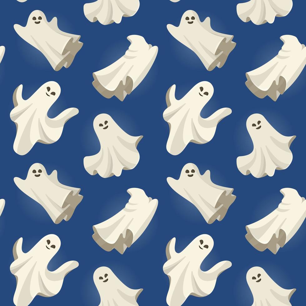 Vector seamless pattern with ghosts.