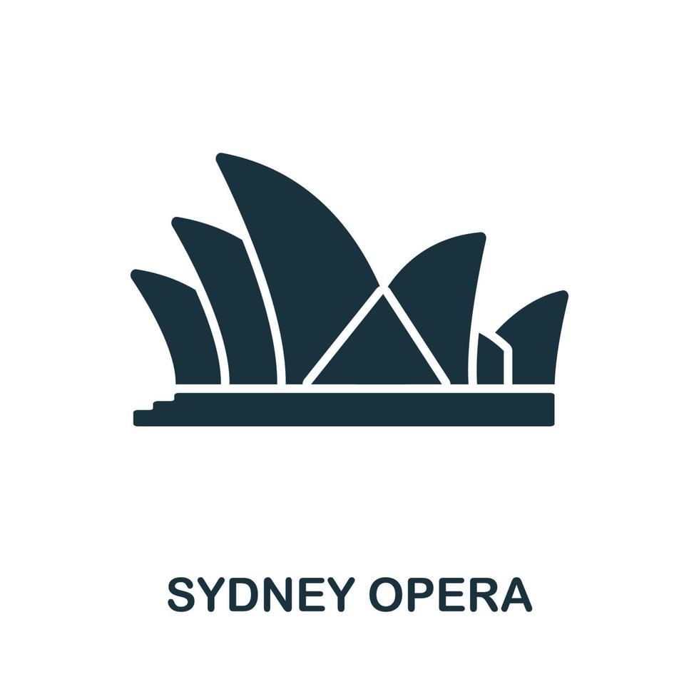 icono de la ópera de sydney de la colección de australia. icono de la ópera de sydney de línea simple para plantillas, diseño web e infografía vector