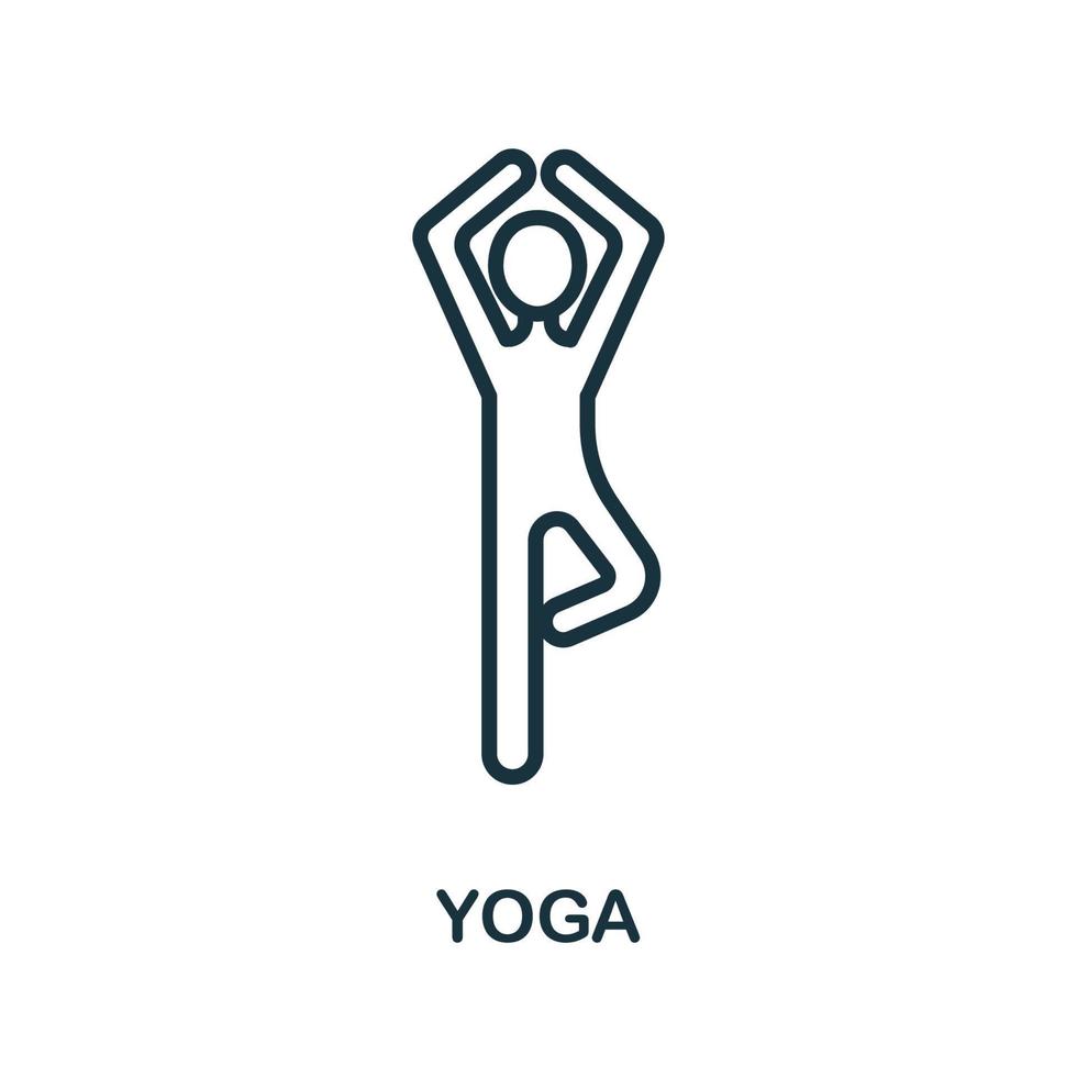 Yoga icon from alternative medicine collection. Simple line Yoga icon for templates, web design and infographics vector