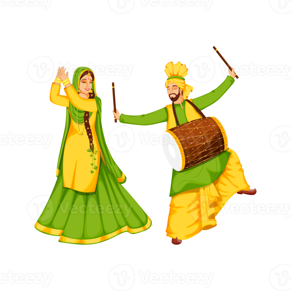 Punjabi couple dance. 17222130 PNG