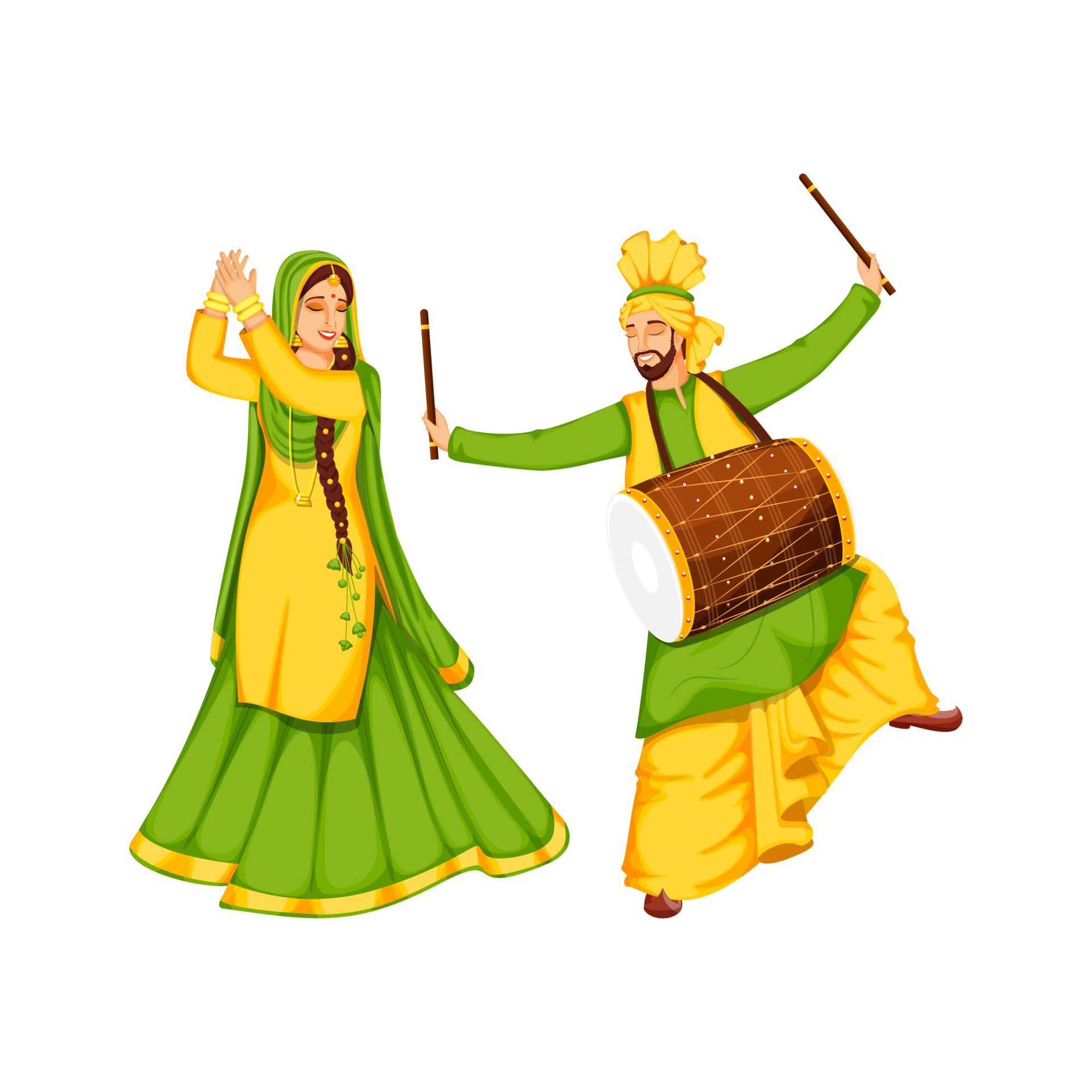 Free Punjabi couple dance. 17222130 PNG with Transparent Background