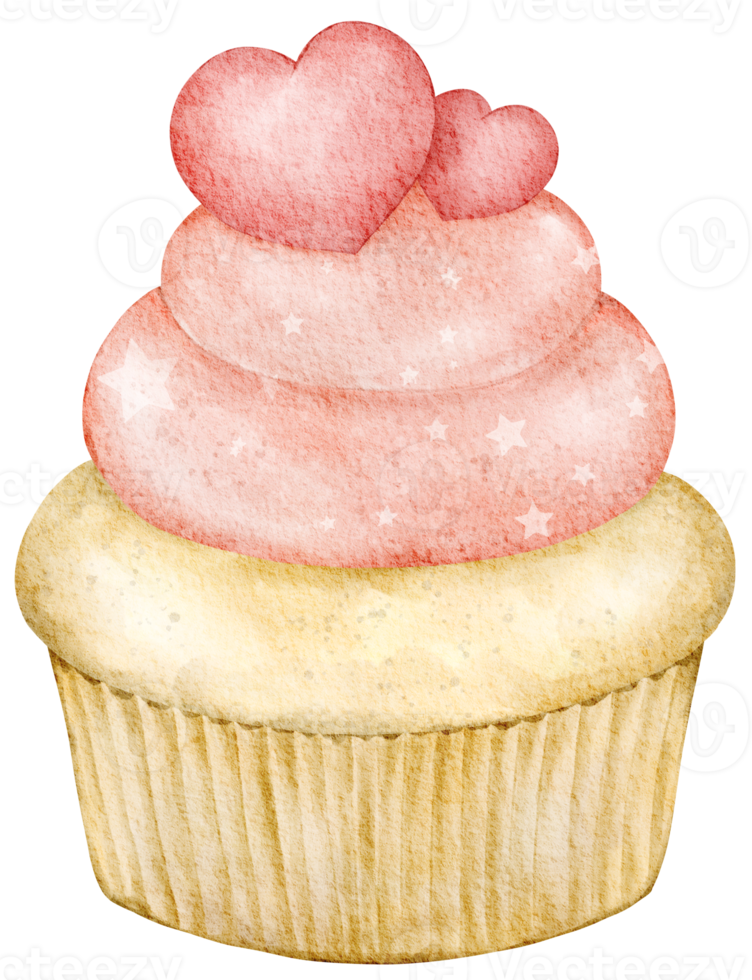Valentine Cupcake watercolor png