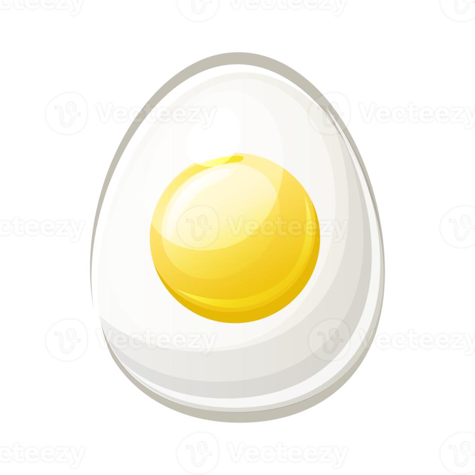 Isolated egg with yolk. Cartoon object png