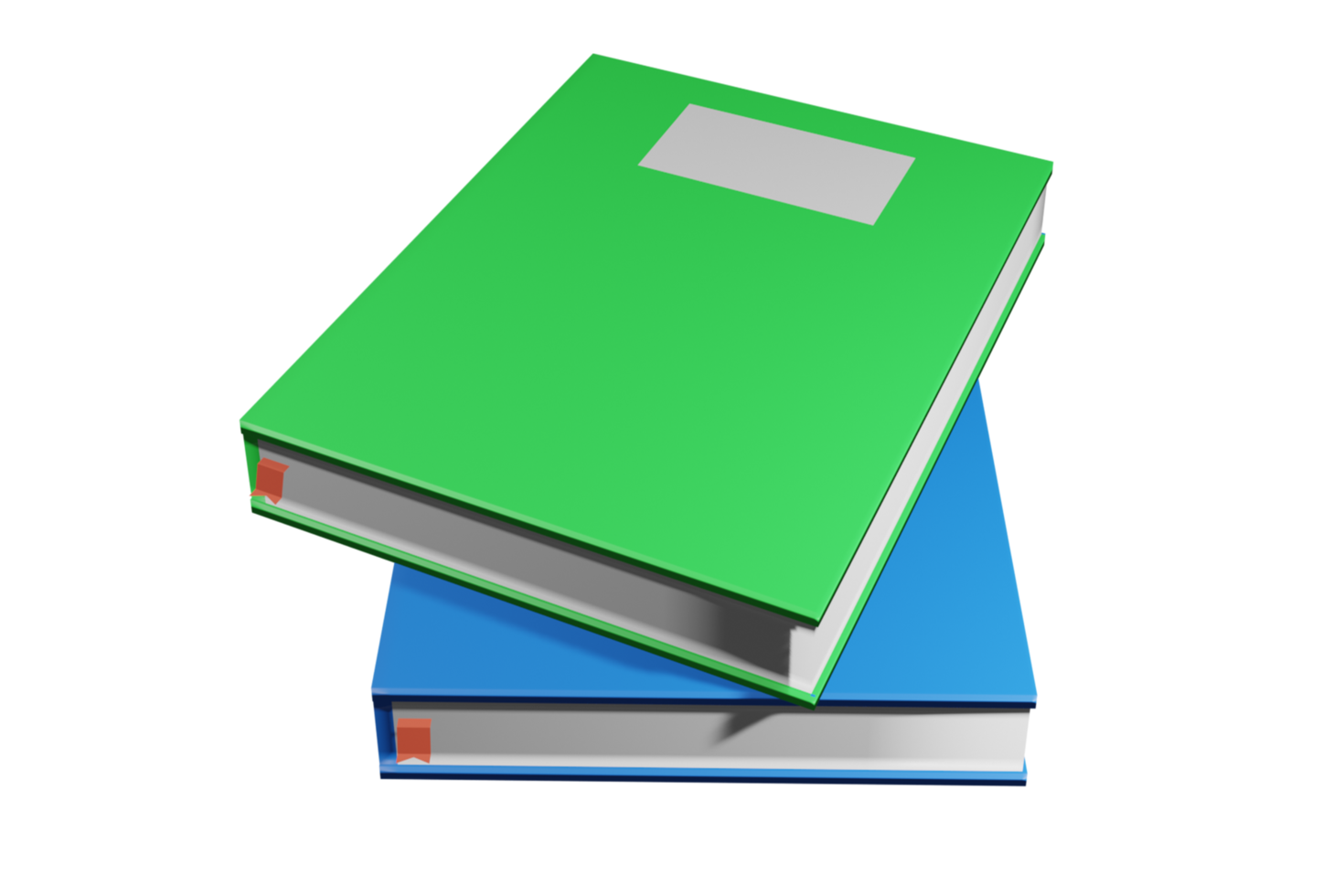 3d blue and green book realistic illustration for education element png