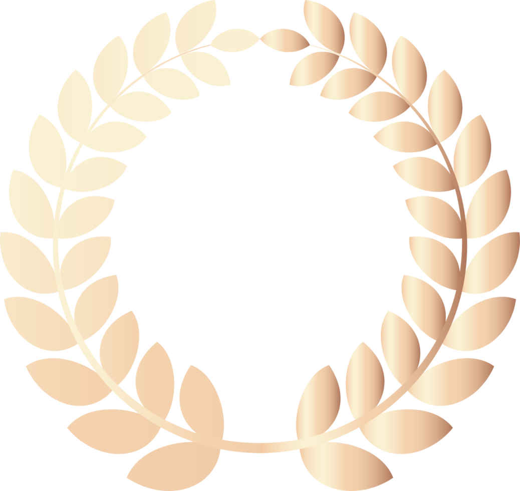 Gold luxury gradient laurel wreath png
