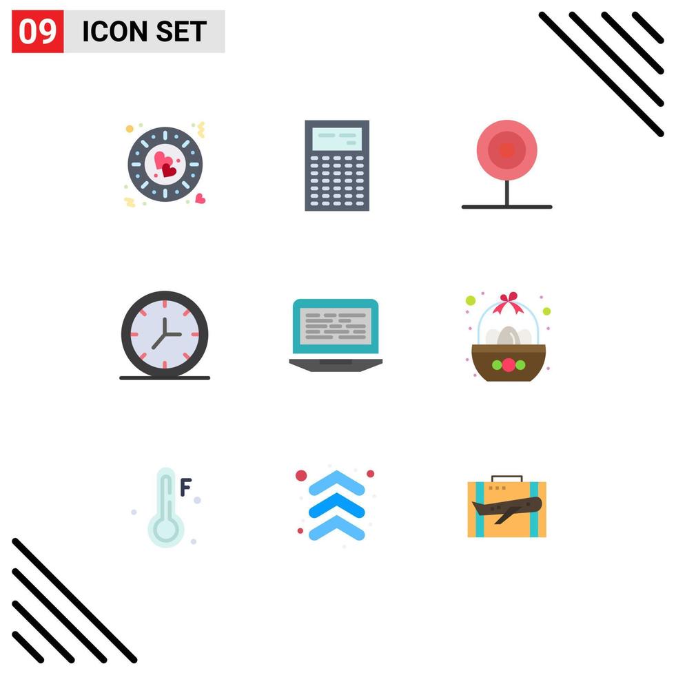 9 Thematic Vector Flat Colors and Editable Symbols of coding wall candy interior kitchen Editable Vector Design Elements