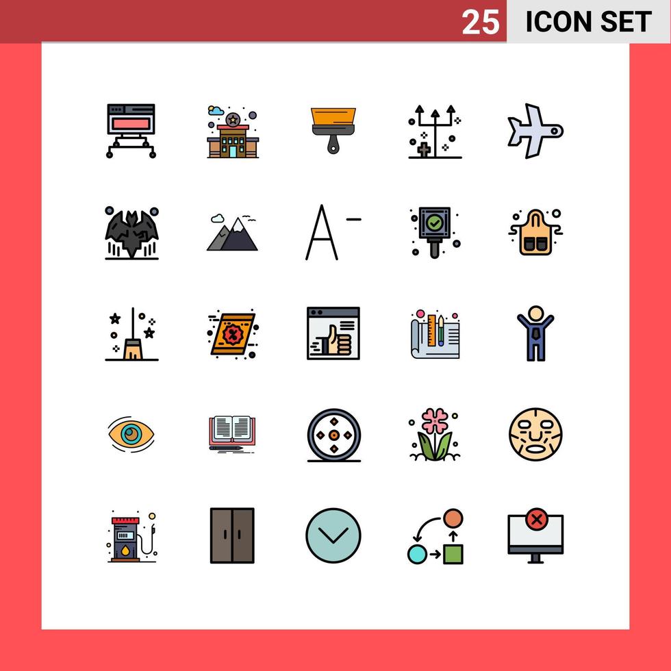 25 Creative Icons Modern Signs and Symbols of takeoff trident paint horror frightening Editable Vector Design Elements