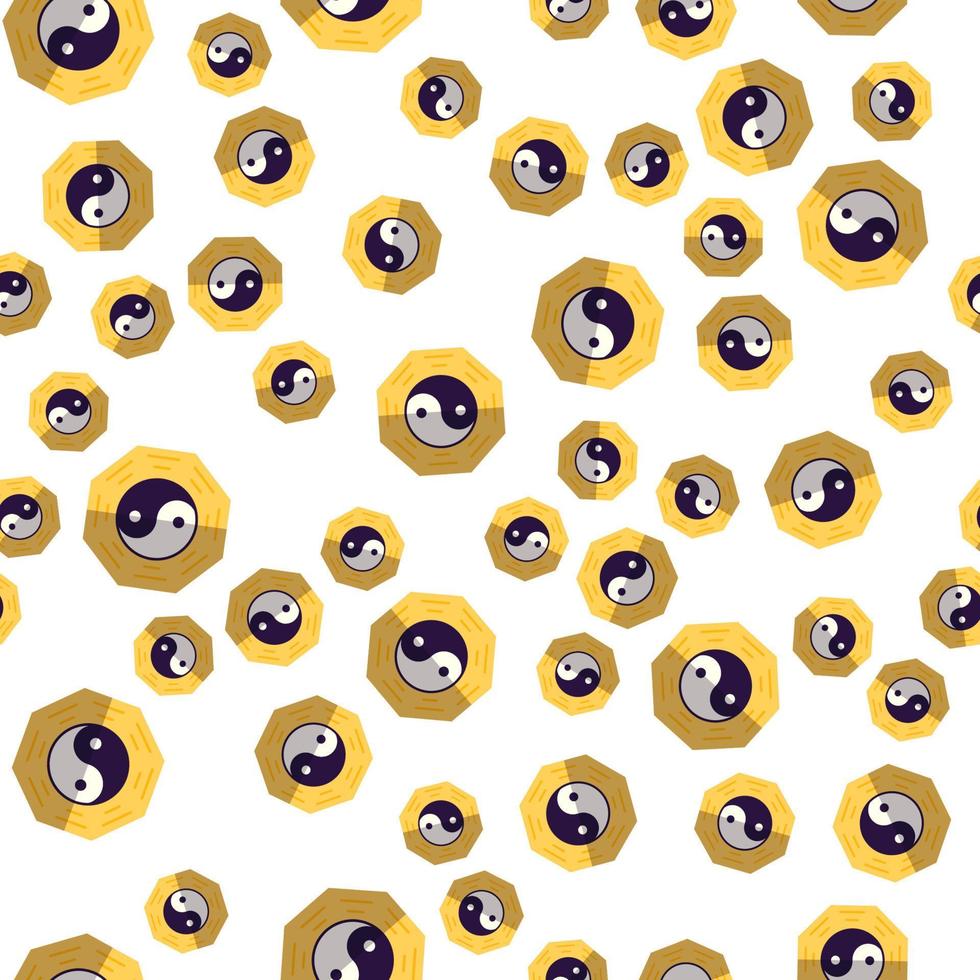 Vector seamless pattern of Yin Yang. Perfect for wrapping, printing, web sites, wallpapers, textile