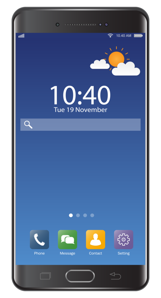 Smartphones schwarz. neuer realistischer mobiler smartphone-moderner stil png