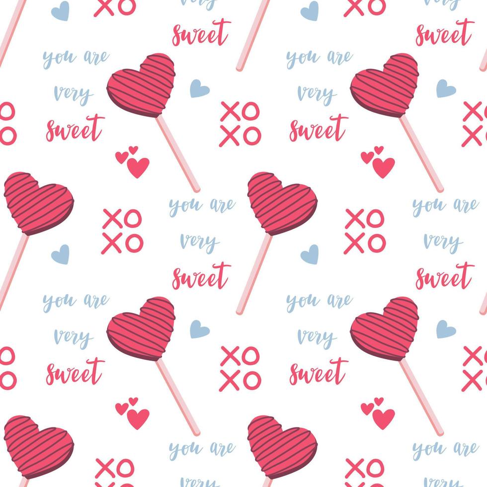 Valentines day vector seamless pattern