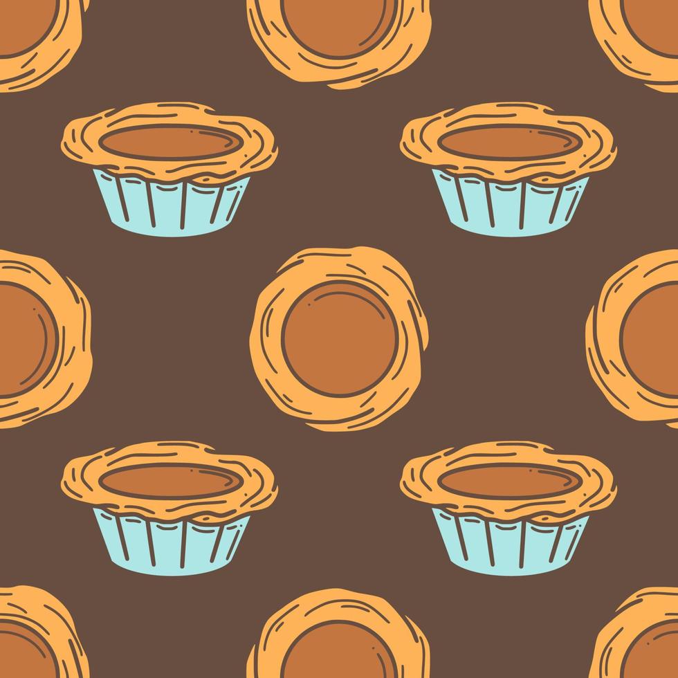 Egg tart vector illustration. Chinese New year dessert