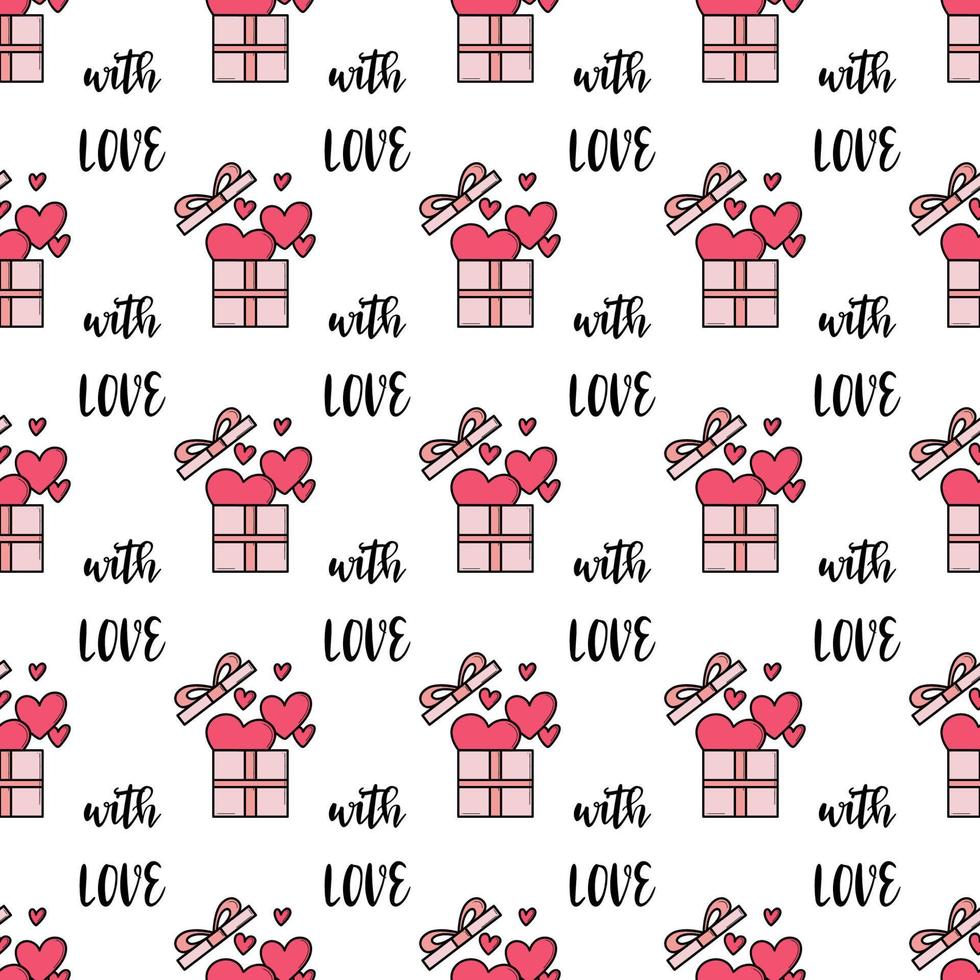 Valentines day vector seamless pattern