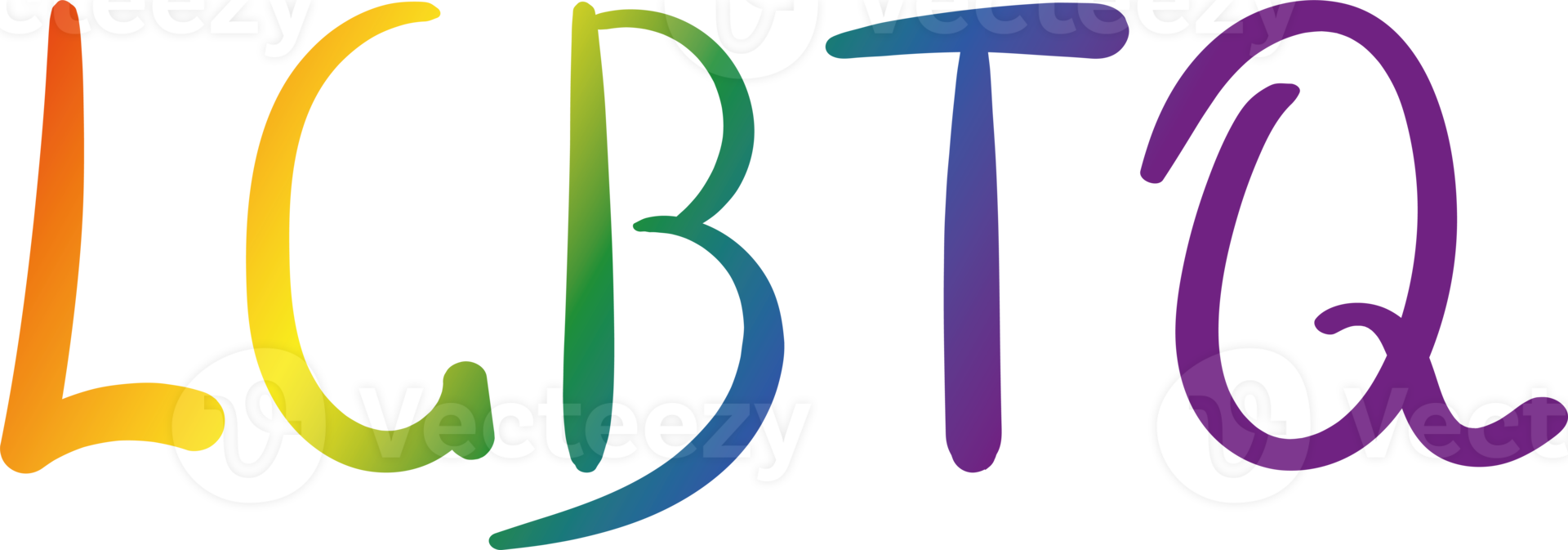 Gender, LGBT Doodle Rainbow Gradient Lettering. Title LGBTQ png