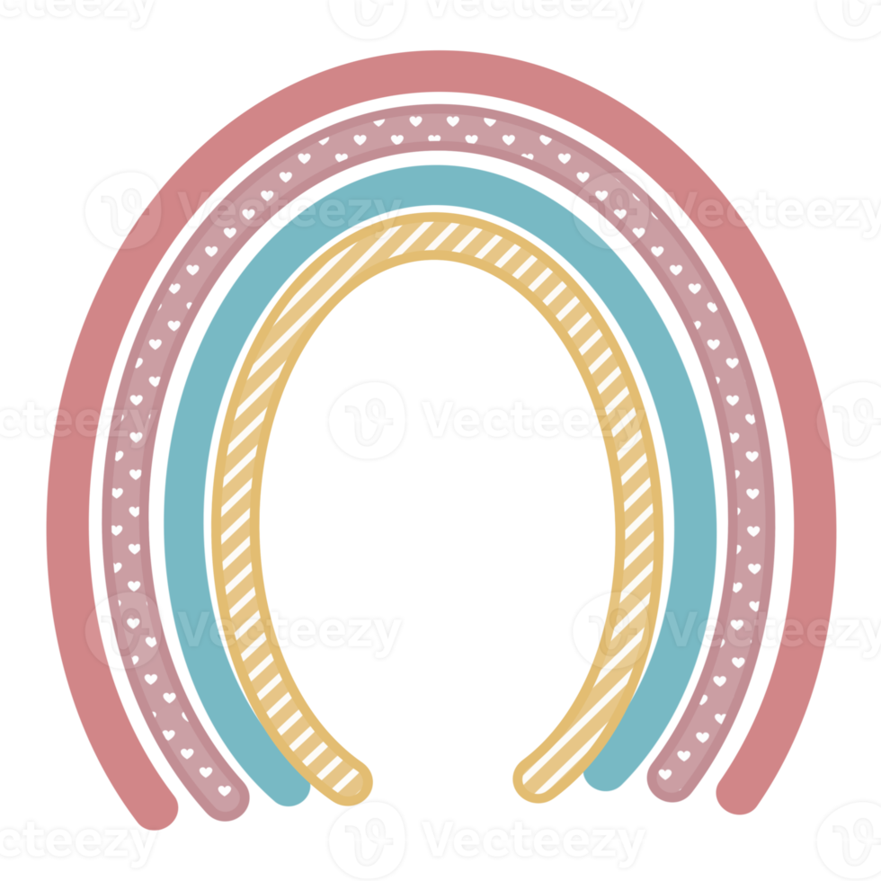 Pastell-Boho-Regenbogen-Aufkleber-Stil png