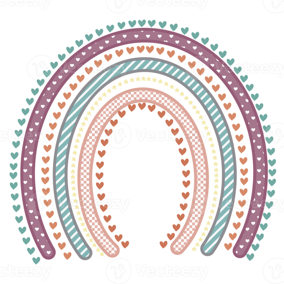 style d'autocollant arc-en-ciel boho pastel png