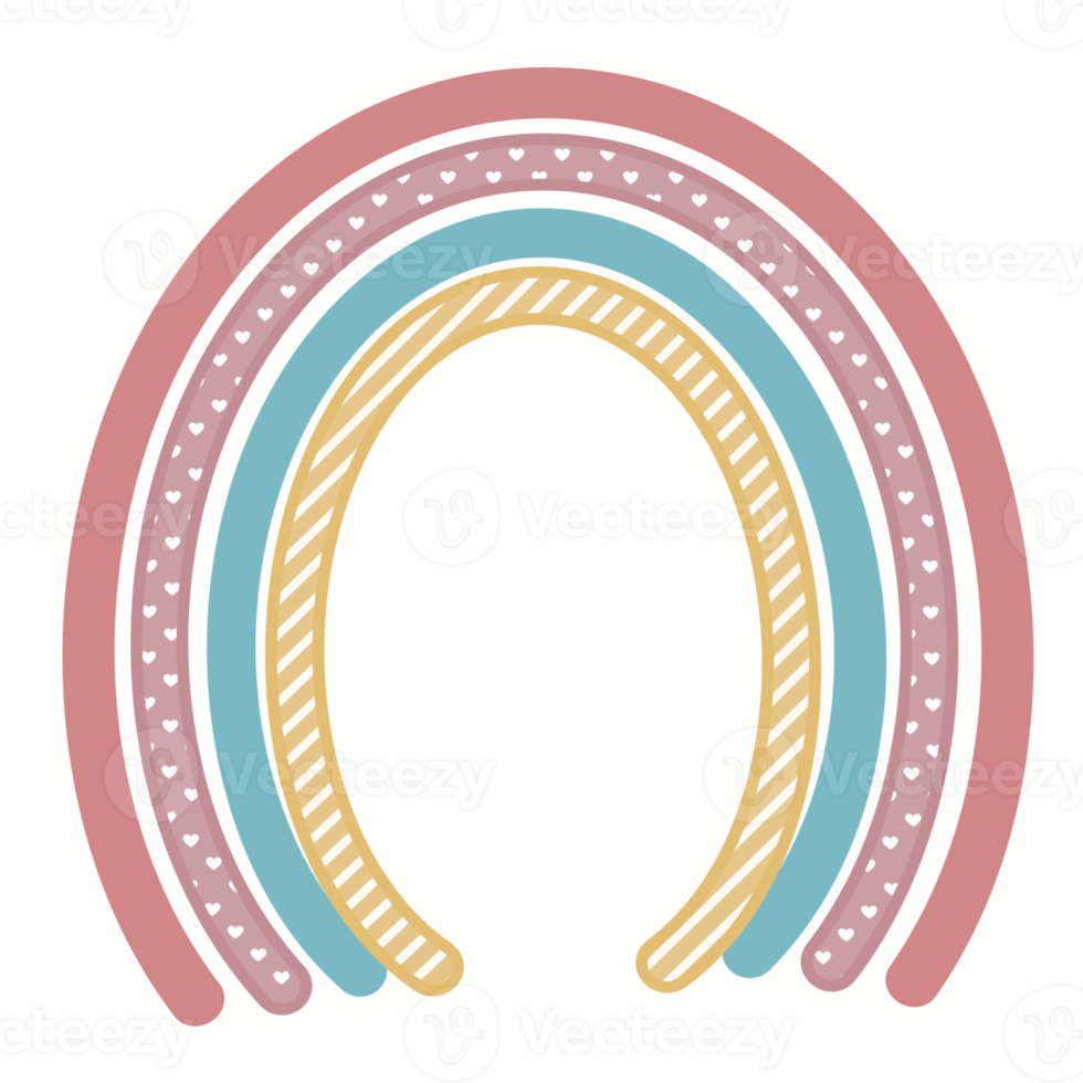Pastell-Boho-Regenbogen-Aufkleber-Stil png
