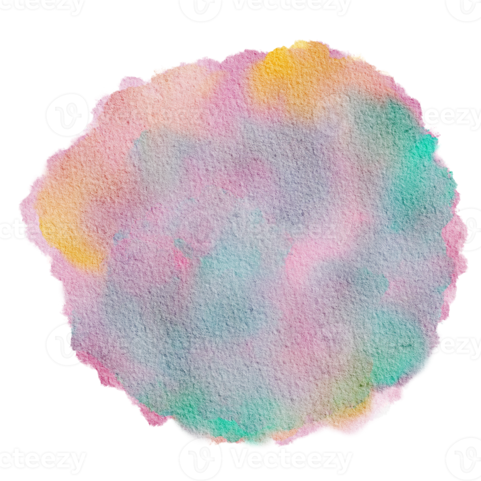 Pastel Rainbow Watercolor Paint Stain Background Circle png