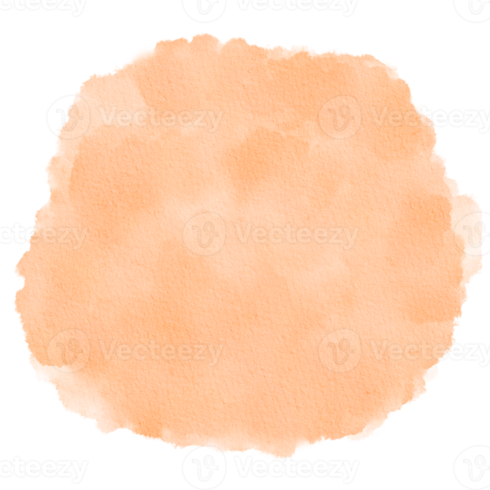 Pastel Orange Watercolor Paint Stain Background Circle png