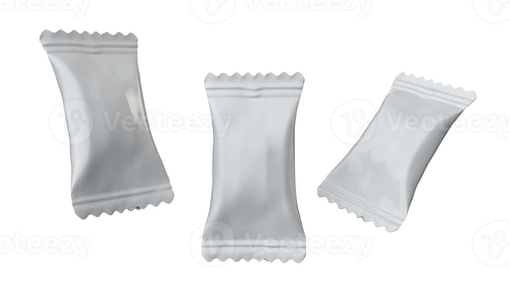 flygande långa godis omslag förpackning vit polyeten paket, snackbar 3d illustration png