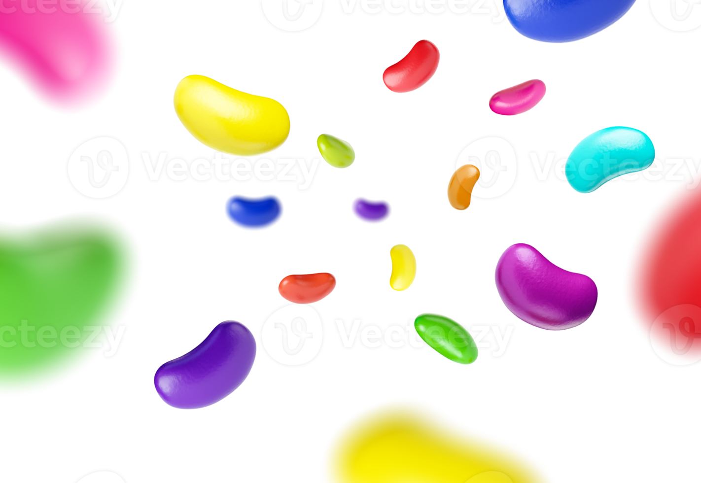 Jelly beans candies Abstract Colorful Jelly Candies 3d Illustration