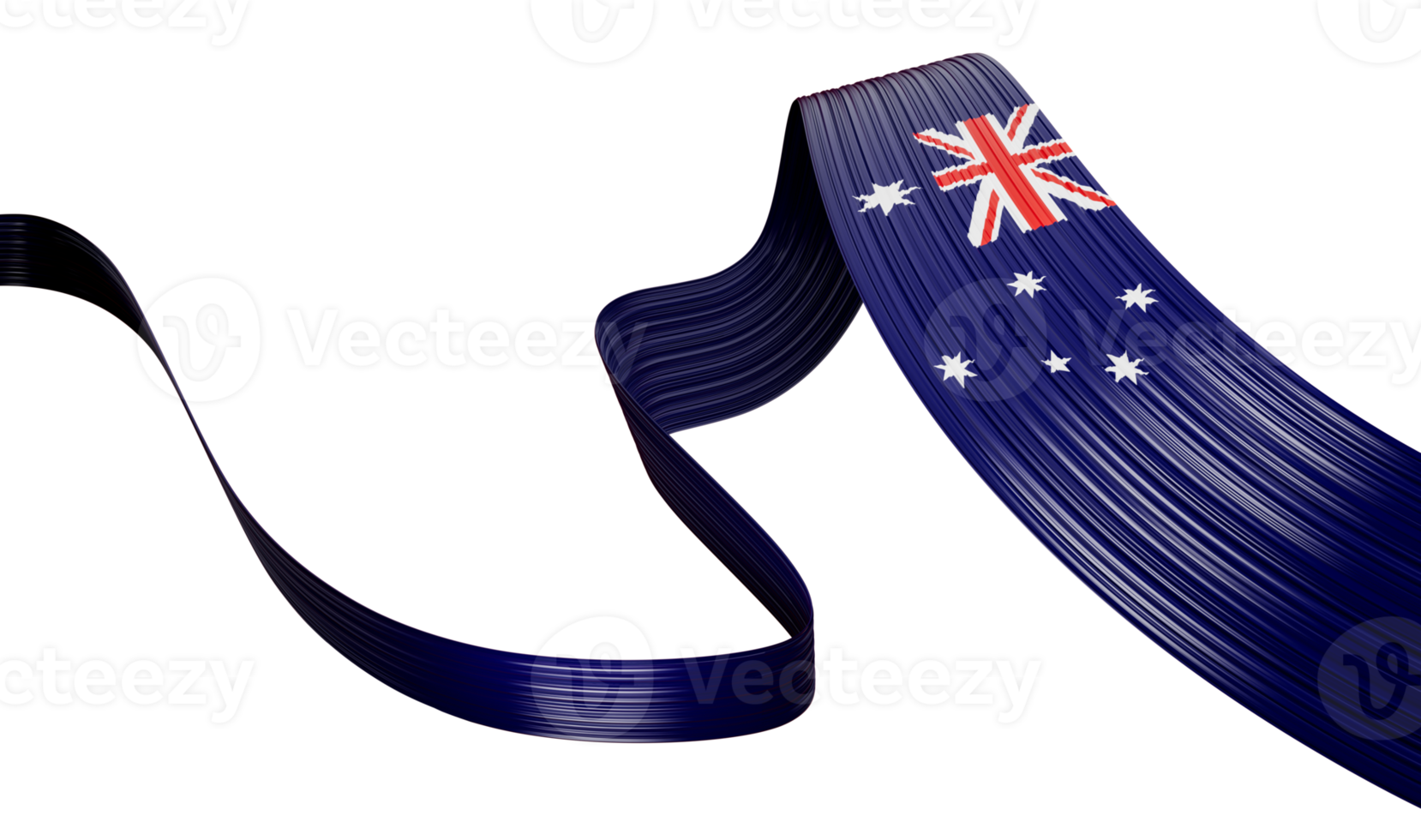 Flag of Australia waving ribbons. 3d illustration png