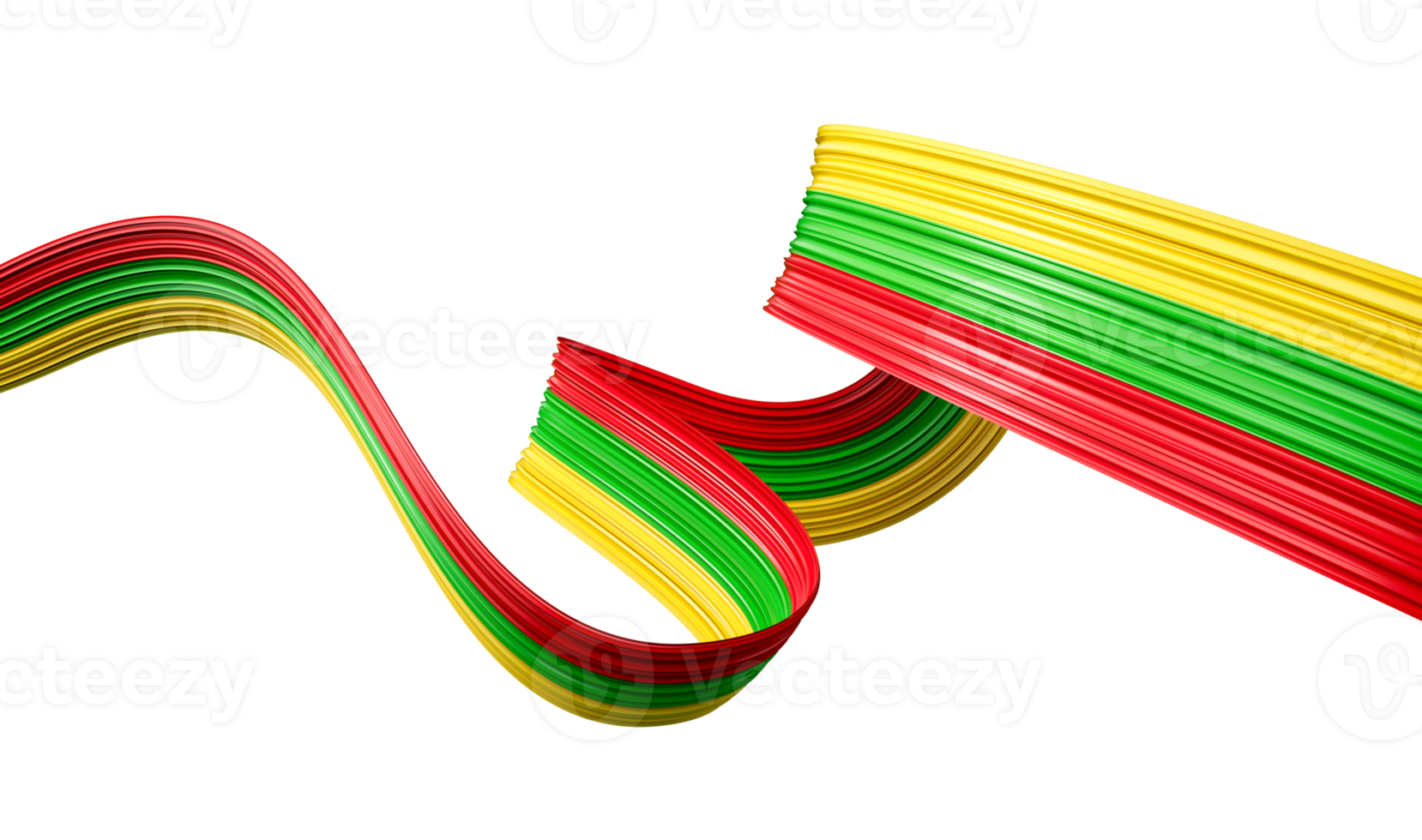Myanmar Burma flag colors ribbon on isolated 3d illustration png