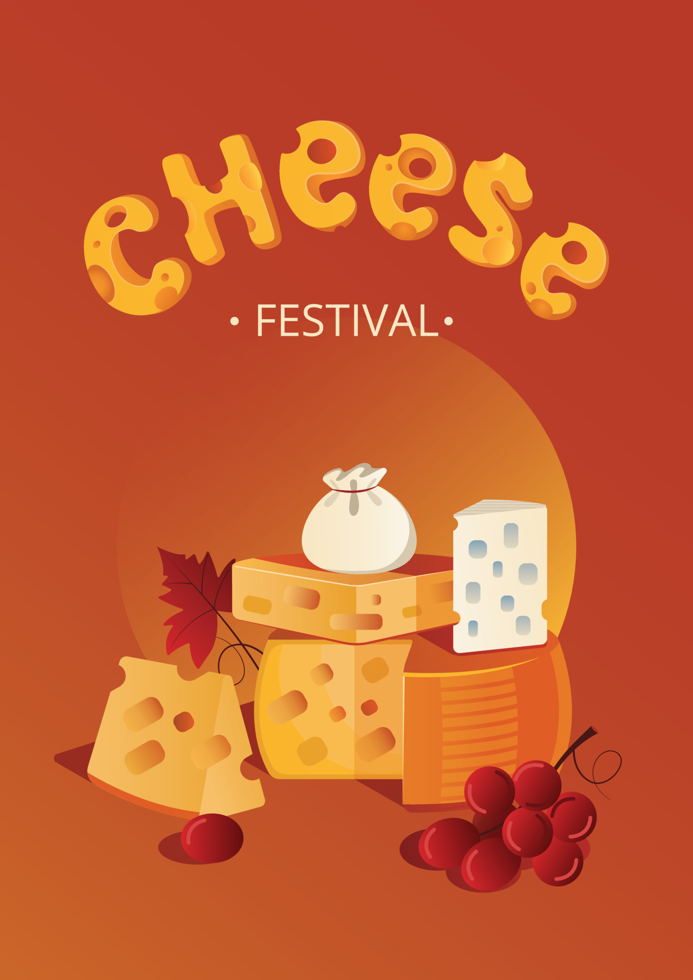 Poster for the cheese festival. Assorted cheeses 17223888 Vector Art at Vecteezy