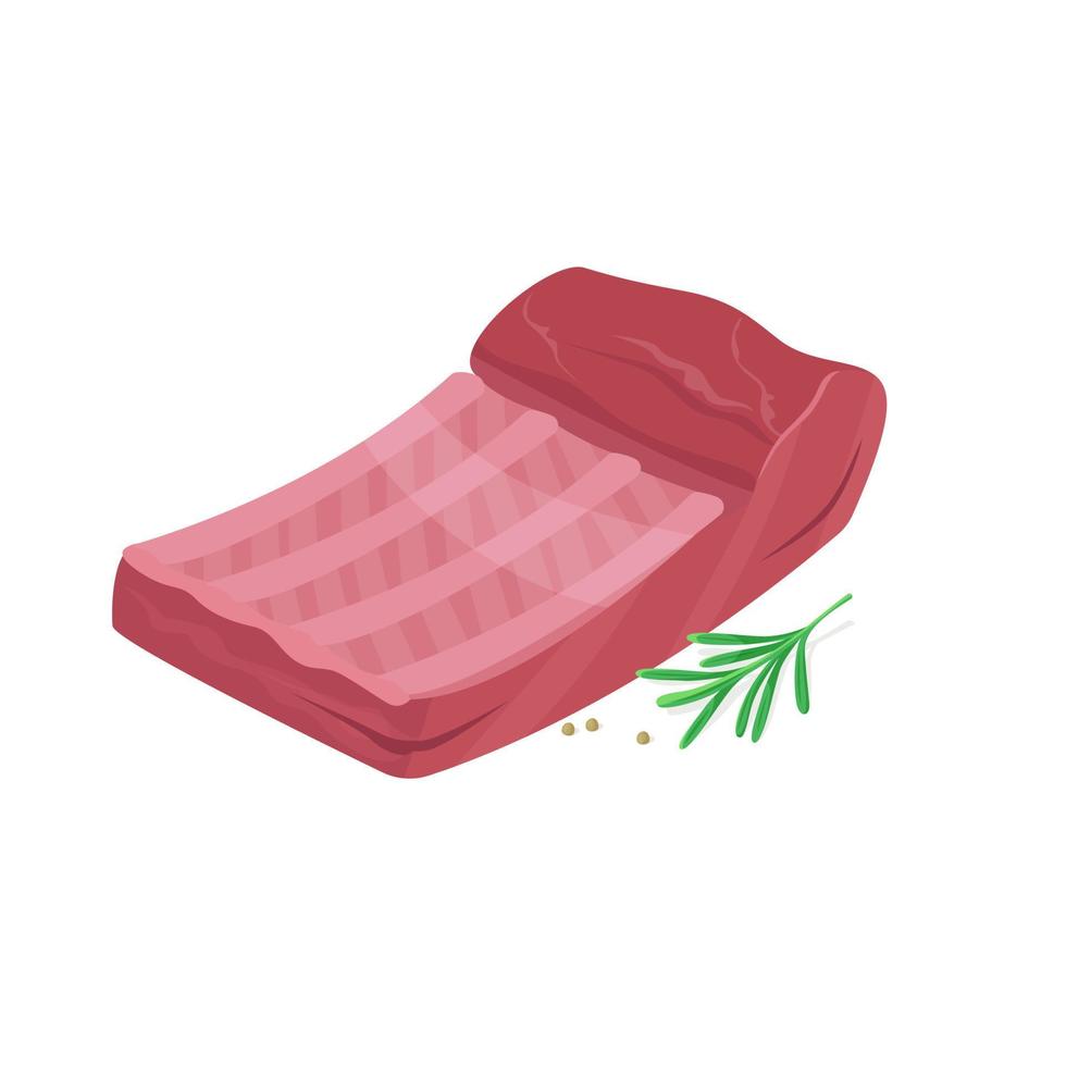 Raw beef ribs vector