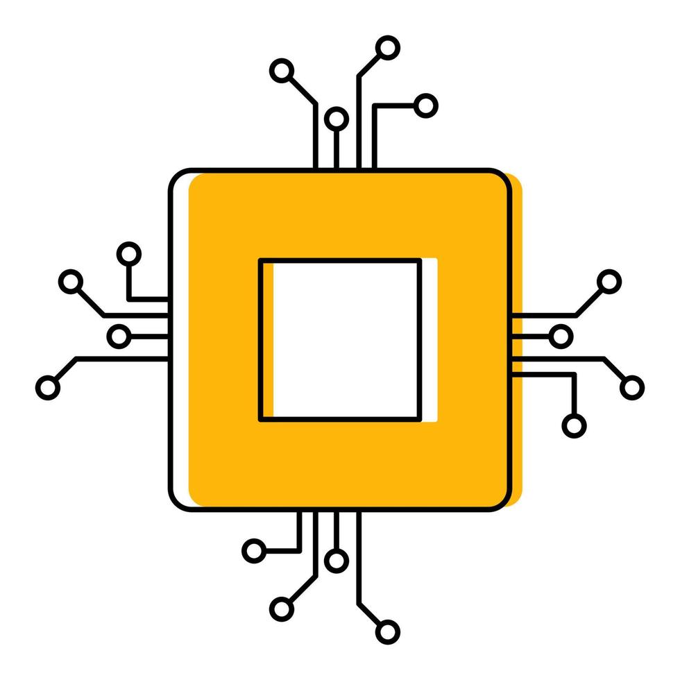Processor icon, suitable for a wide range of digital creative projects. vector