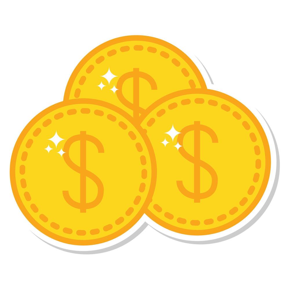 coins icon, suitable for a wide range of digital creative projects. vector