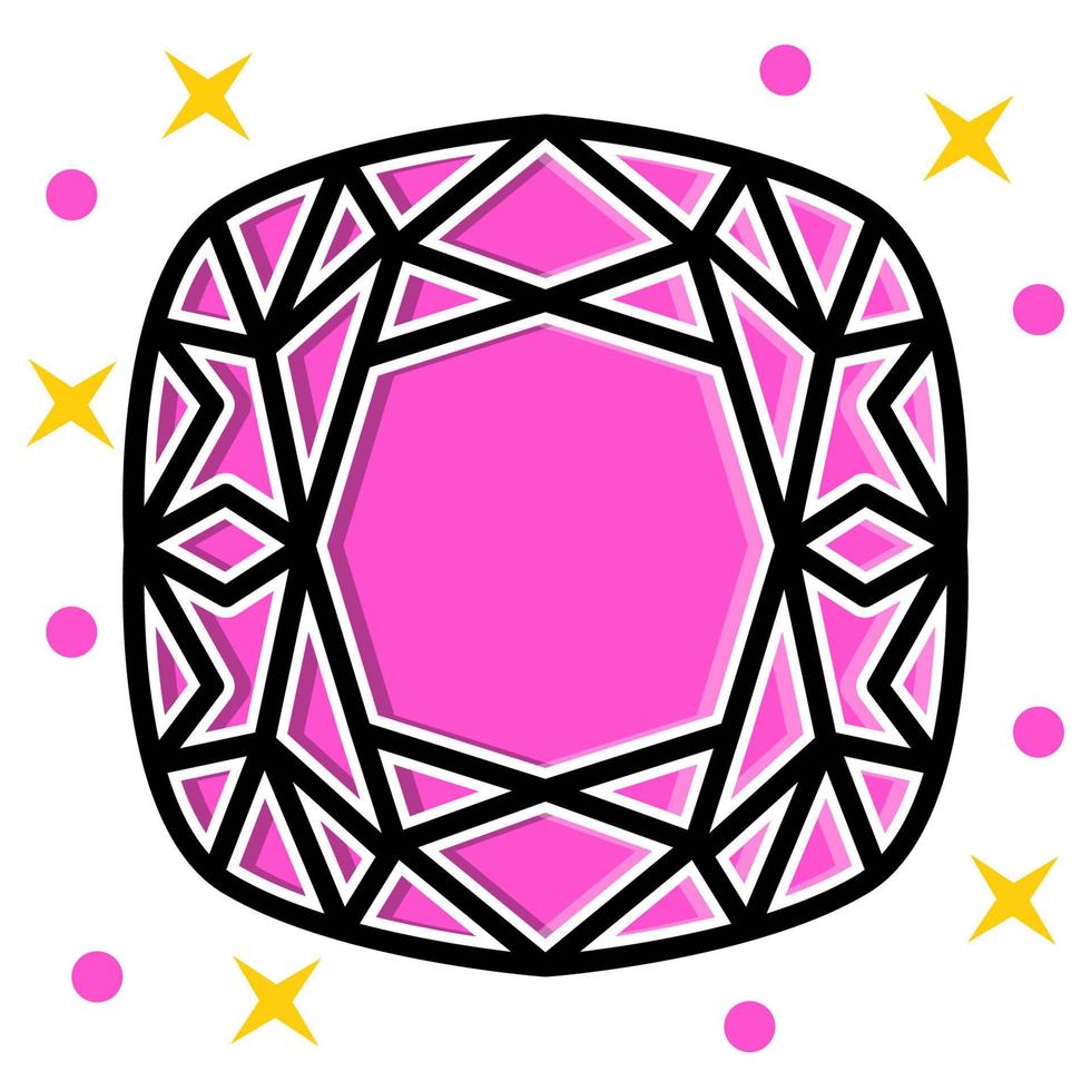 cushion diamond icon, suitable for a wide range of digital creative projects. vector