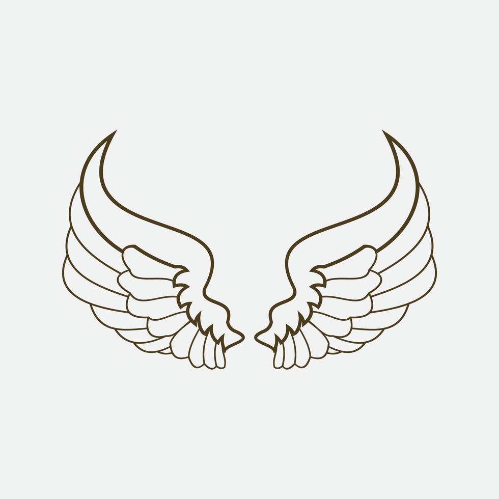 wings illustration design icon logo vector