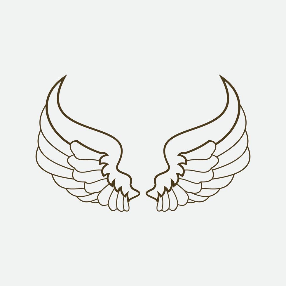 wings illustration design icon logo vector