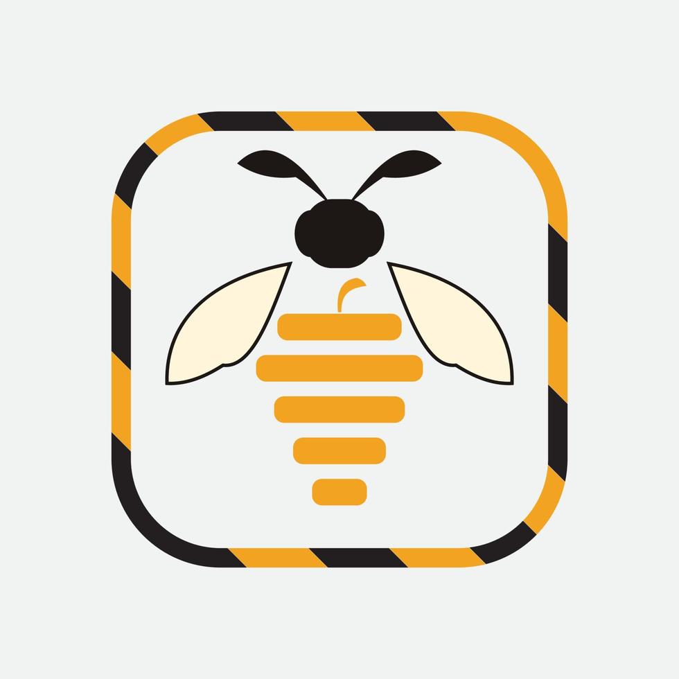 icono de diseño de ilustraciones de logotipo de abeja vector