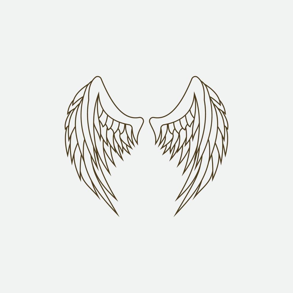 wings illustration design icon logo vector