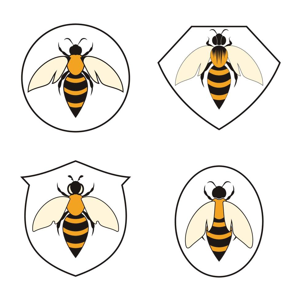 bee logo illustrations design icon vector