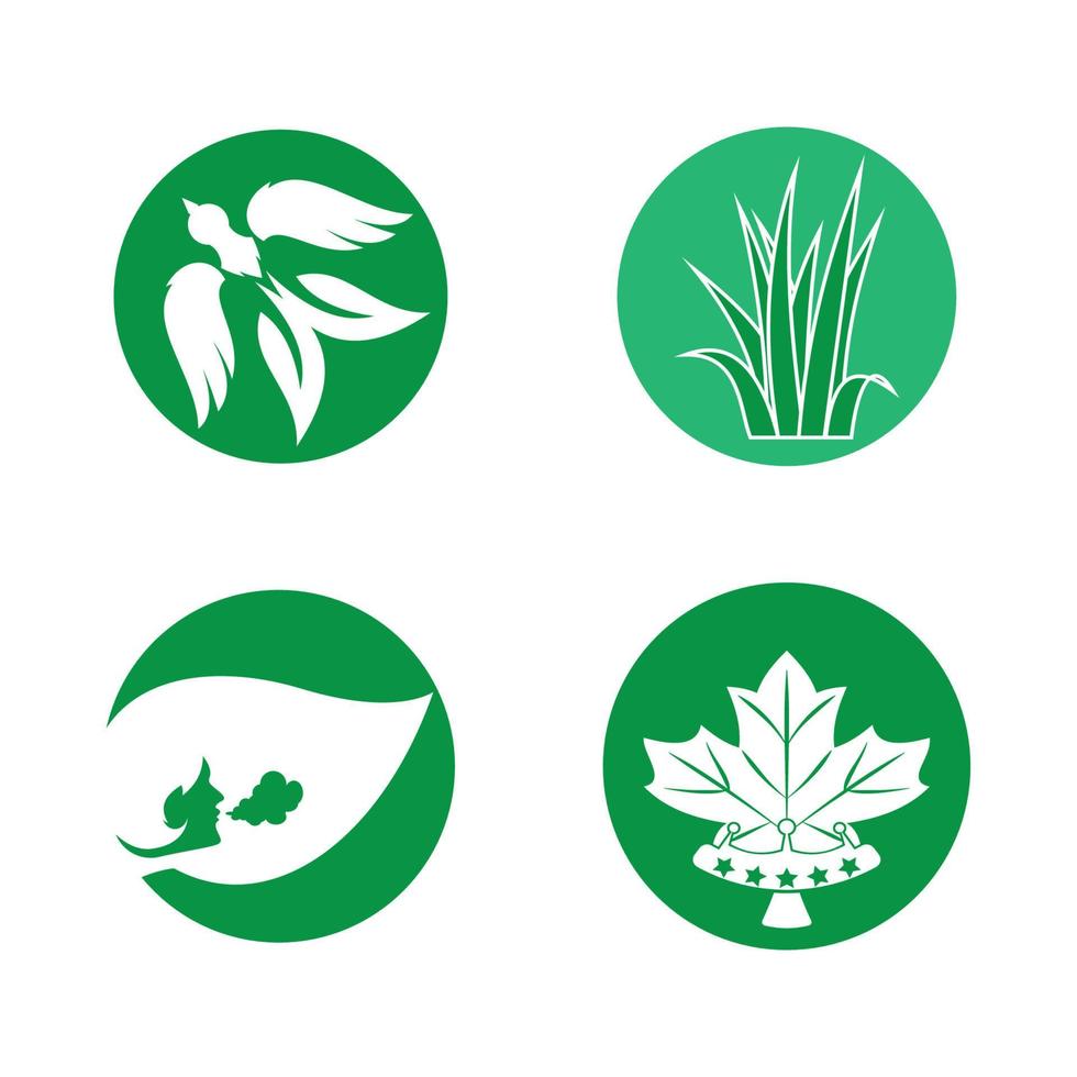 leaf vector illustration design icon logo