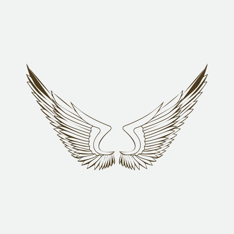 wings illustration design icon logo vector