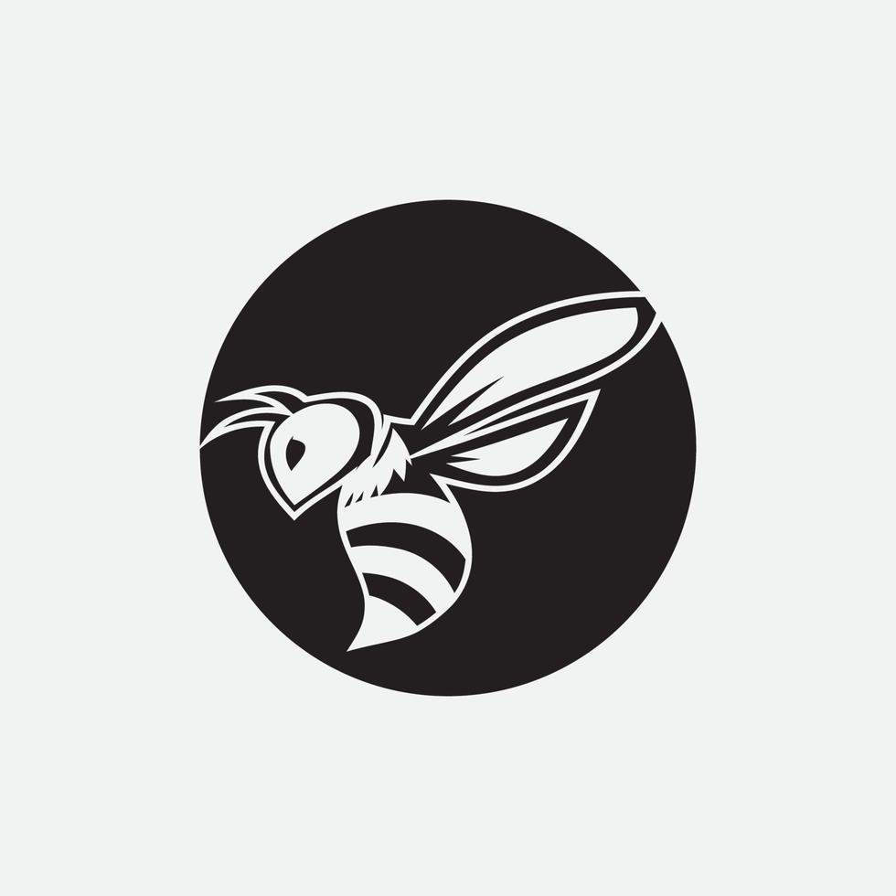 icono de diseño de ilustraciones de logotipo de abeja vector