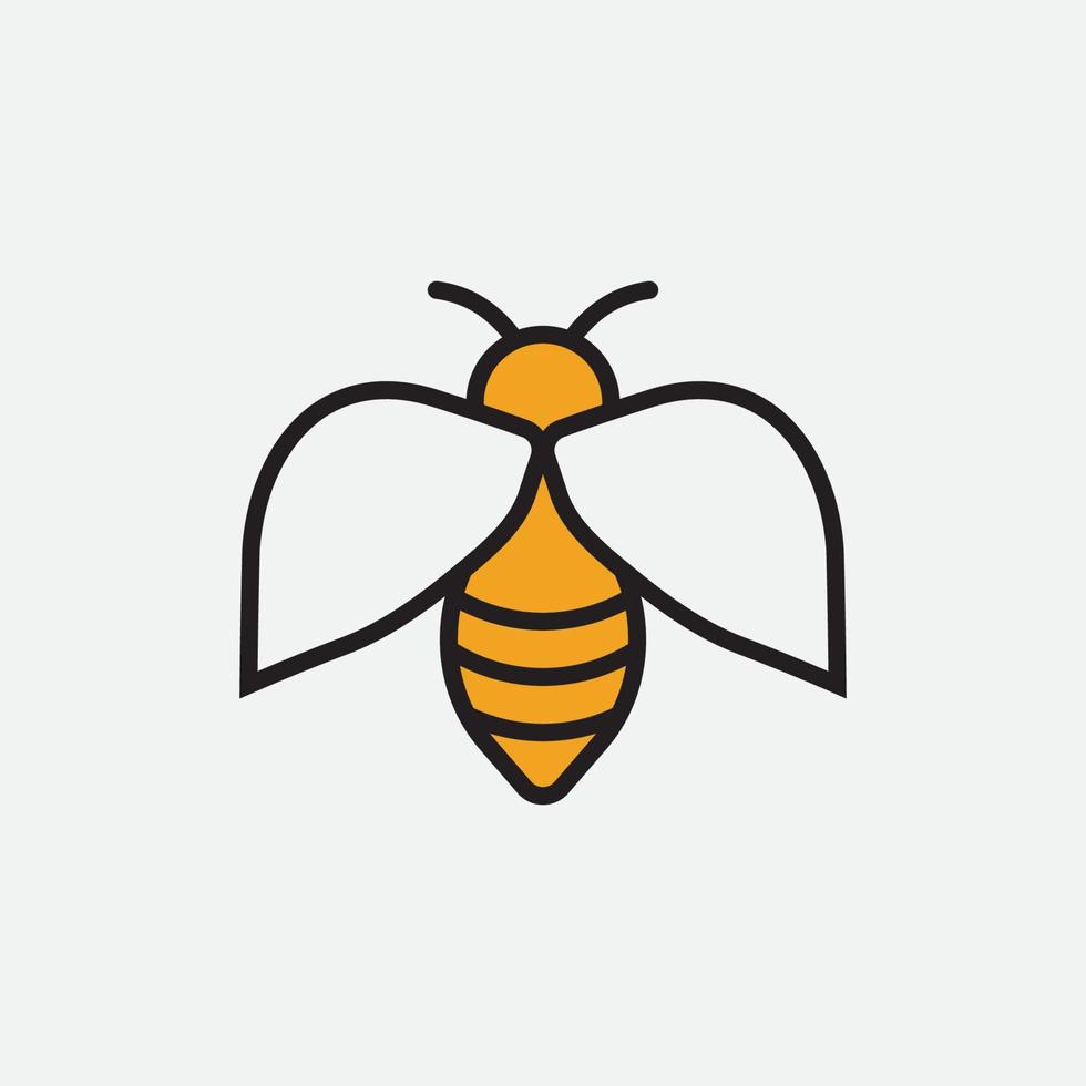 abeja logo vector ilustración diseño icono logo