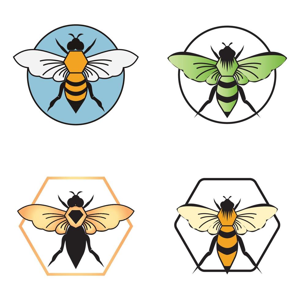 bee logo illustrations design icon vector