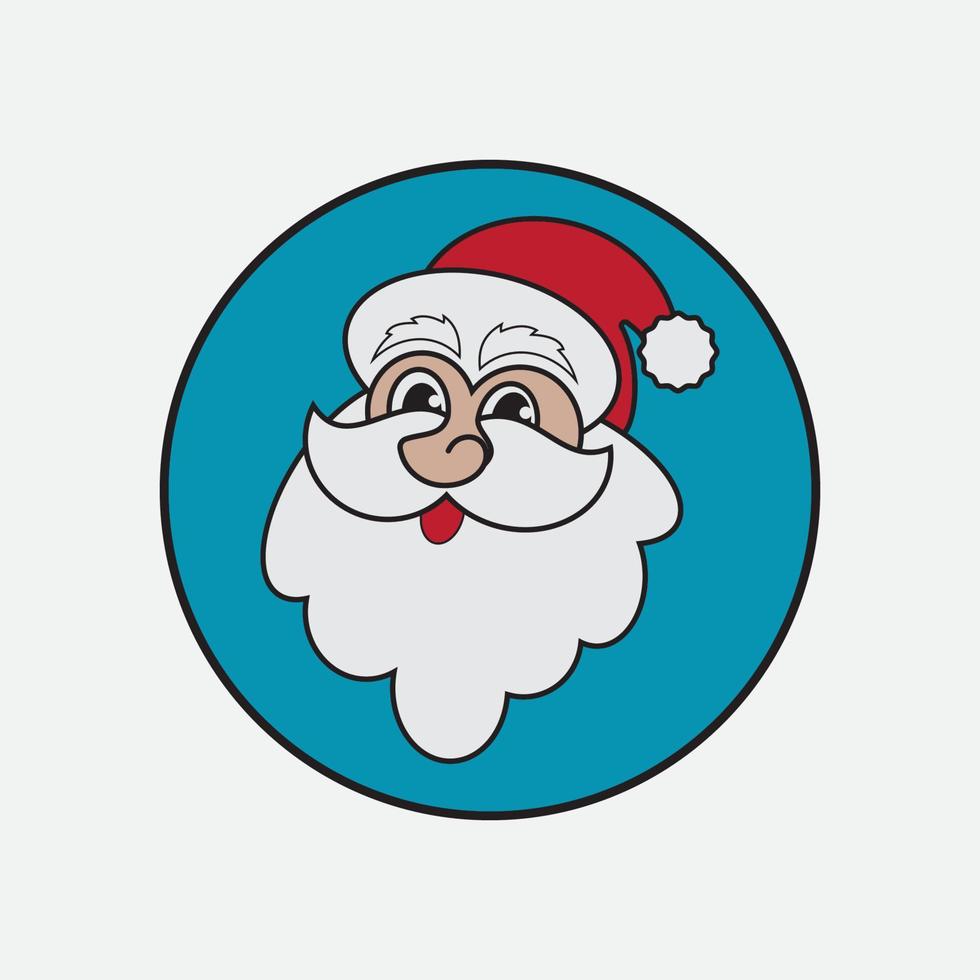 logotipo de icono de diseño de ilustraciones vectoriales de santa claus vector