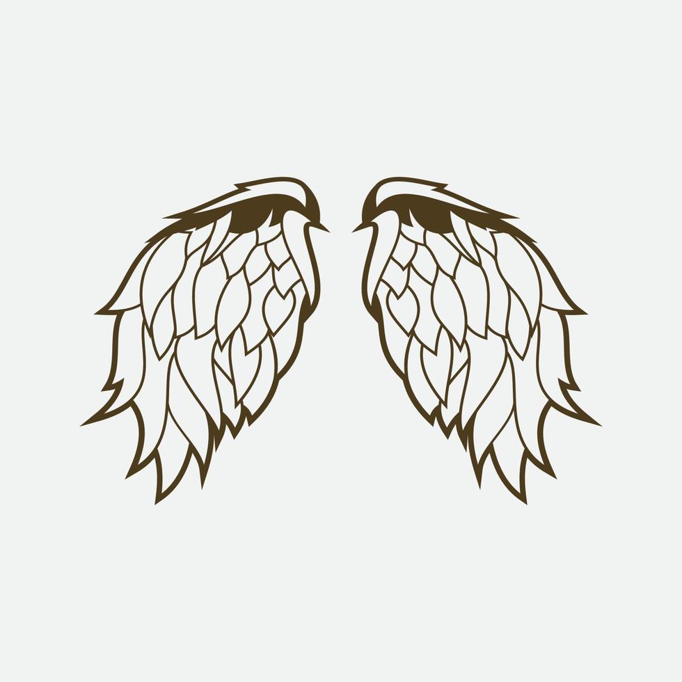 wings illustration design icon logo vector
