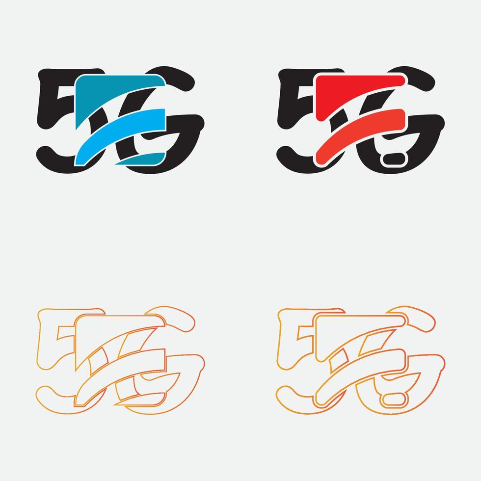 five g logo  vector illustrations