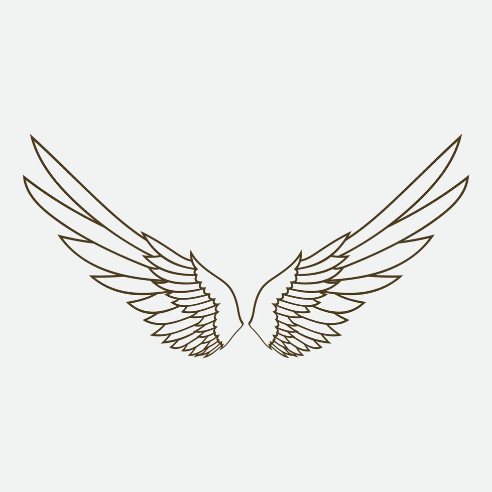 wings illustration design icon logo vector