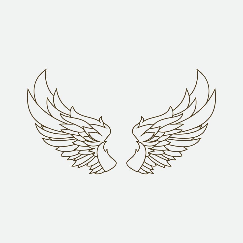 wings illustration design icon logo vector