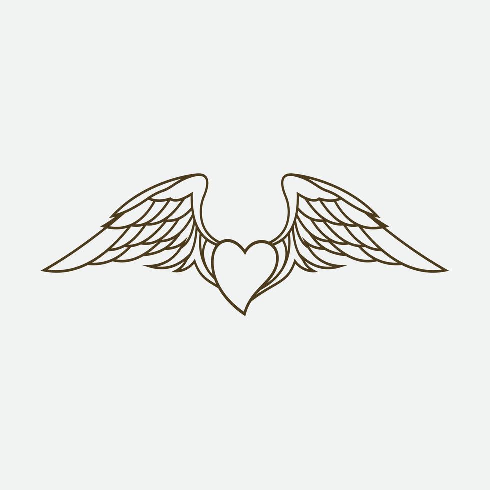 wings illustration design icon logo vector