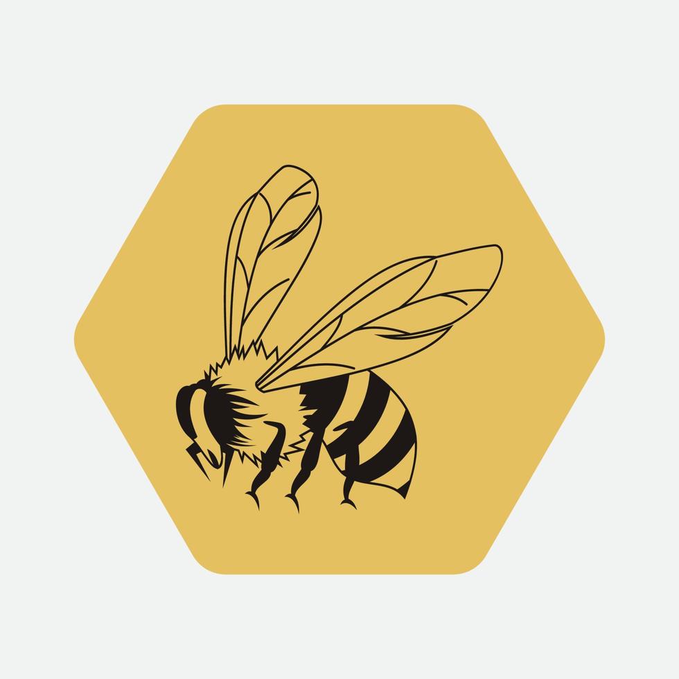 bee logo illustrations design icon vector